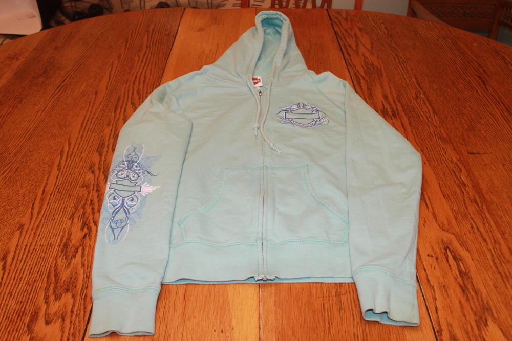 Harley-Davidson Hoodie Womens Medium Full Zip Daytona Graphic Rhinestone Sweatsh